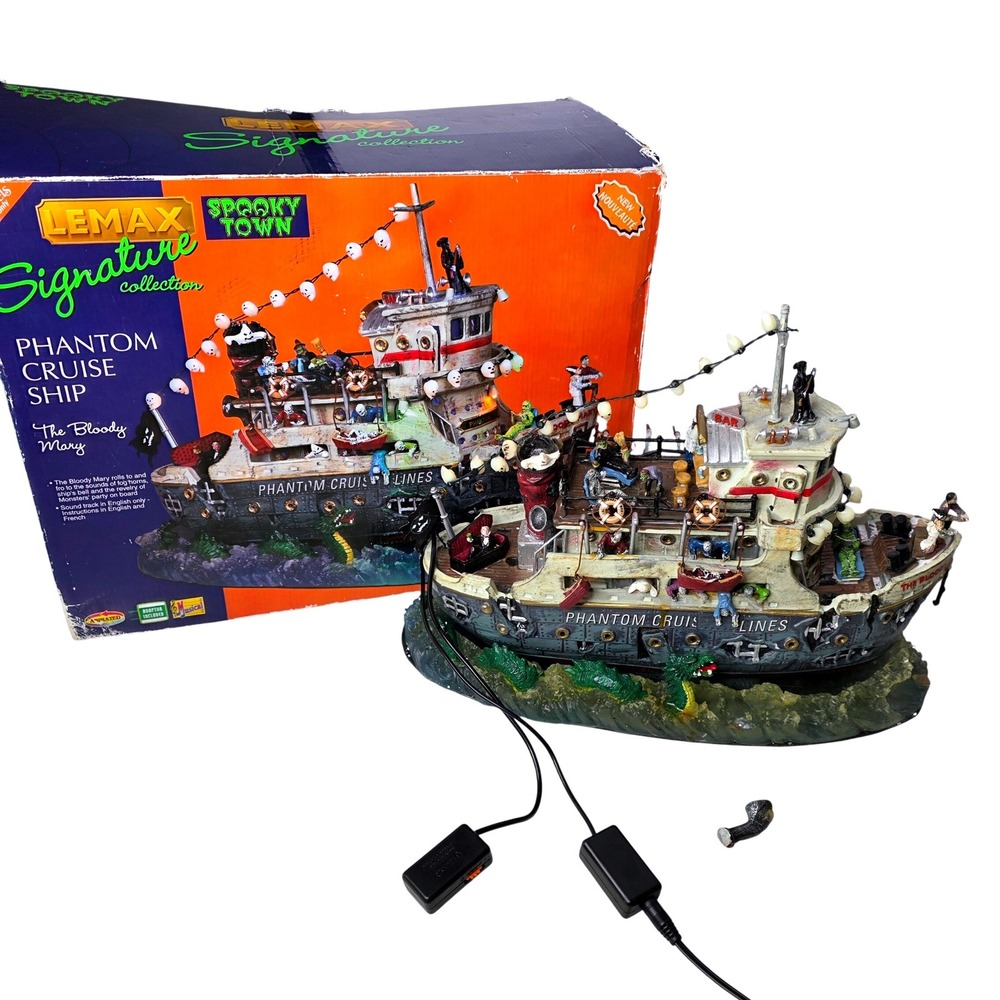 Lemax Spooky Town Phantom Cruise Ship Bloody Mary '05 Works READ 4 Parts Repair